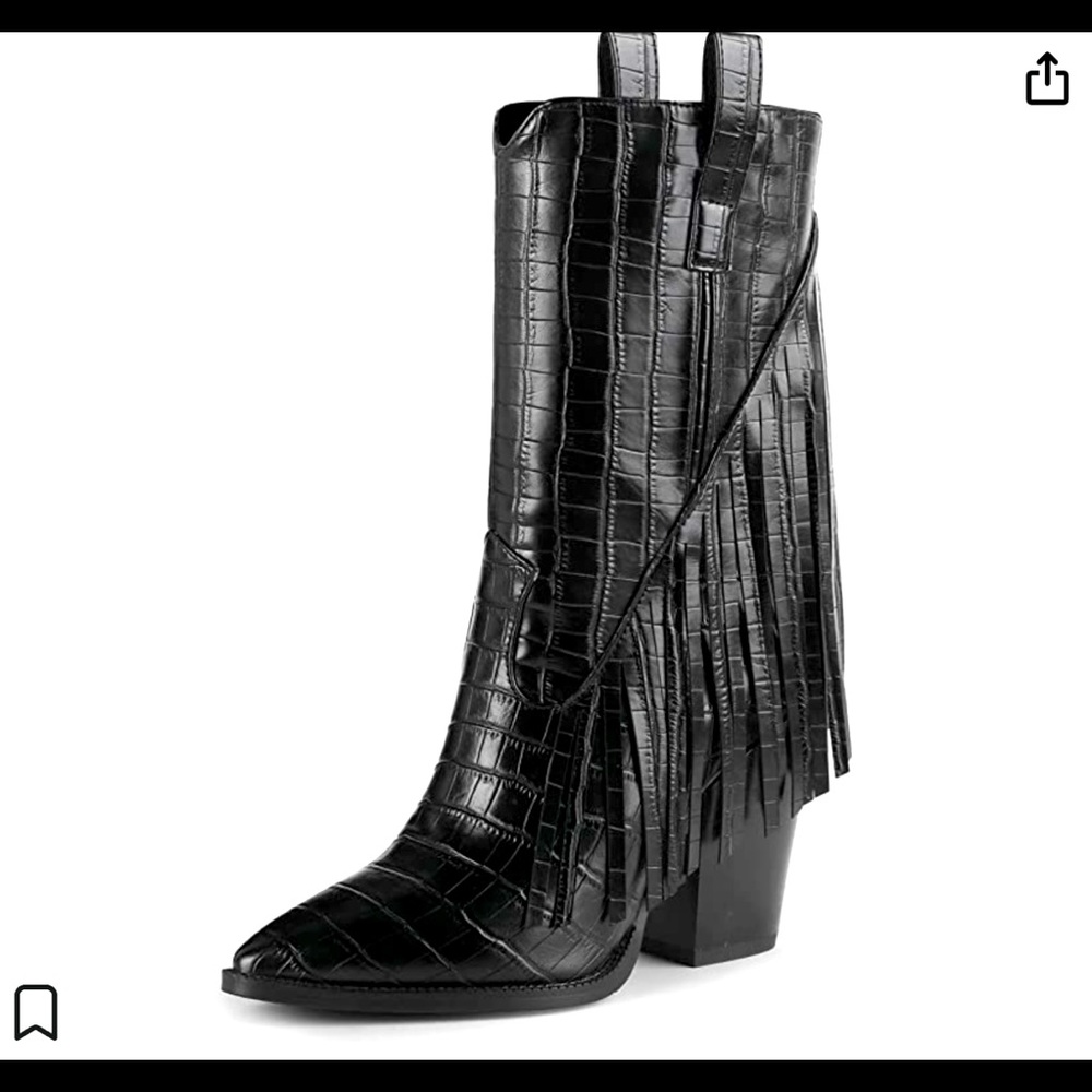 Fringe black western 🤠 Boots NEW